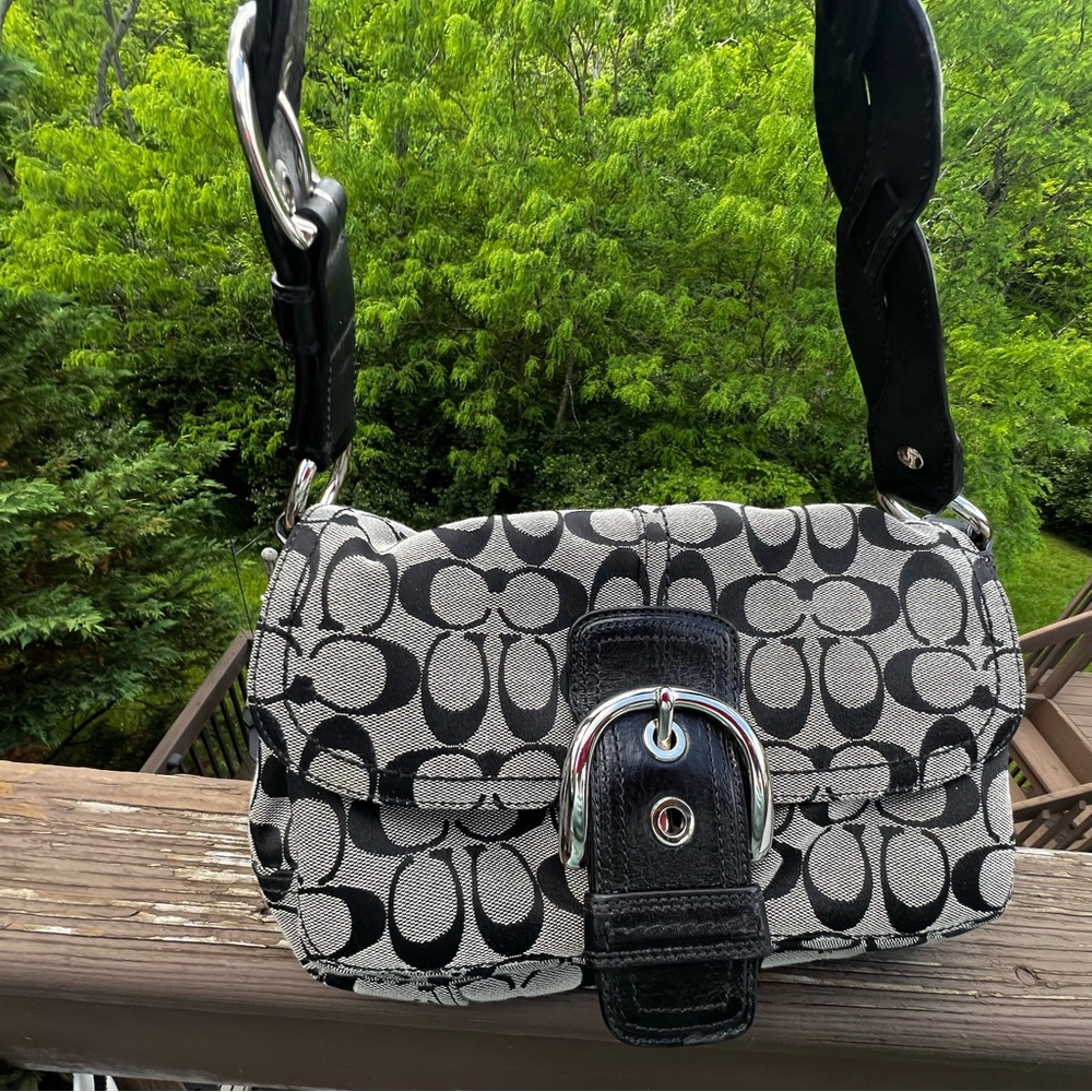 Coach black & gray Soho handbag
